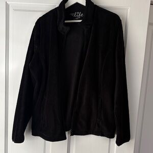 Made for Life Black Cozy Fuzzy Zip Up Jacket size XL